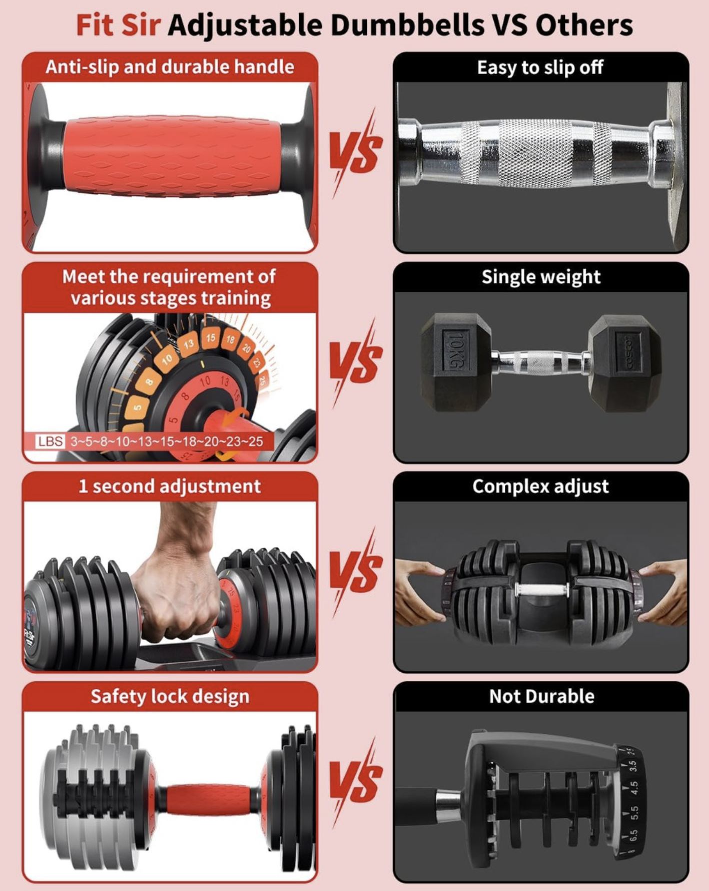 Adjustable Dumbbell Set Pro angle 5
