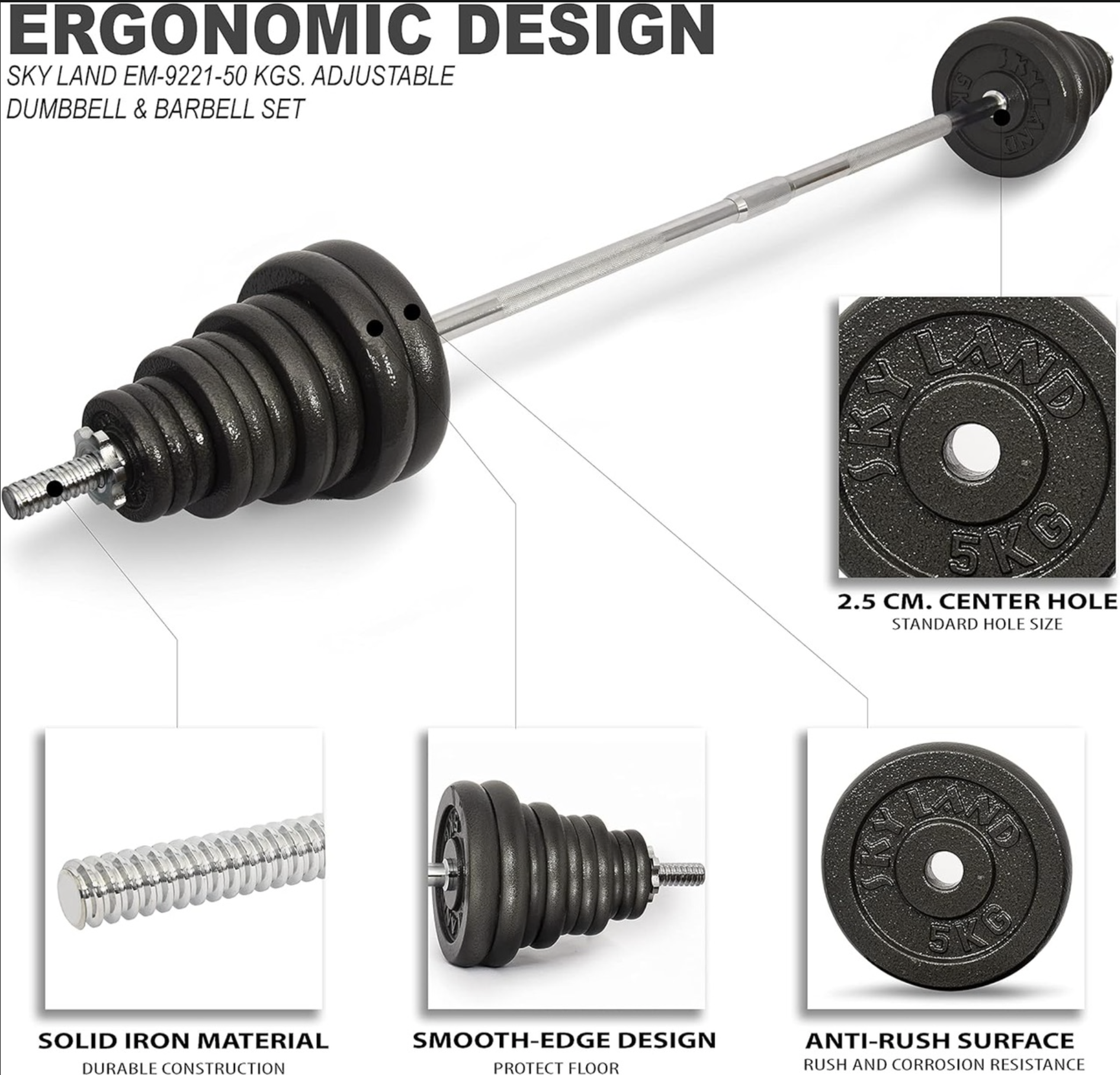 Cast Iron Dumbbell Set angle 4