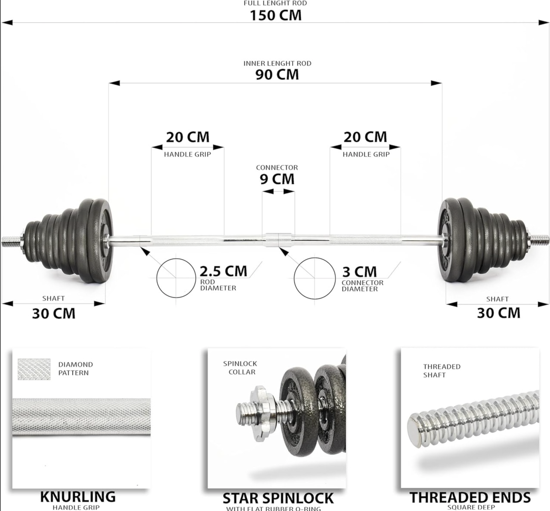 Cast Iron Dumbbell Set angle 5