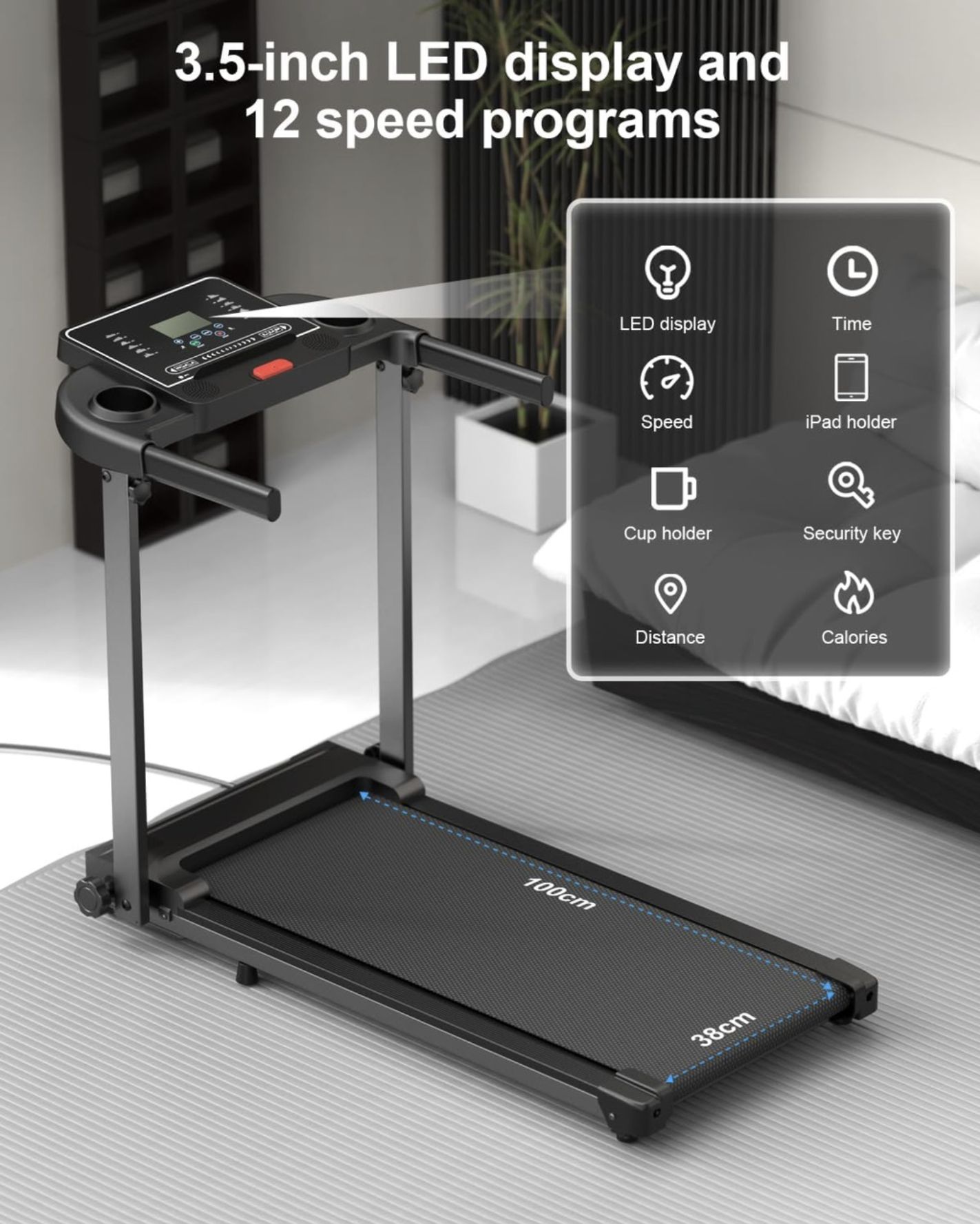 Foldable Treadmill angle 3