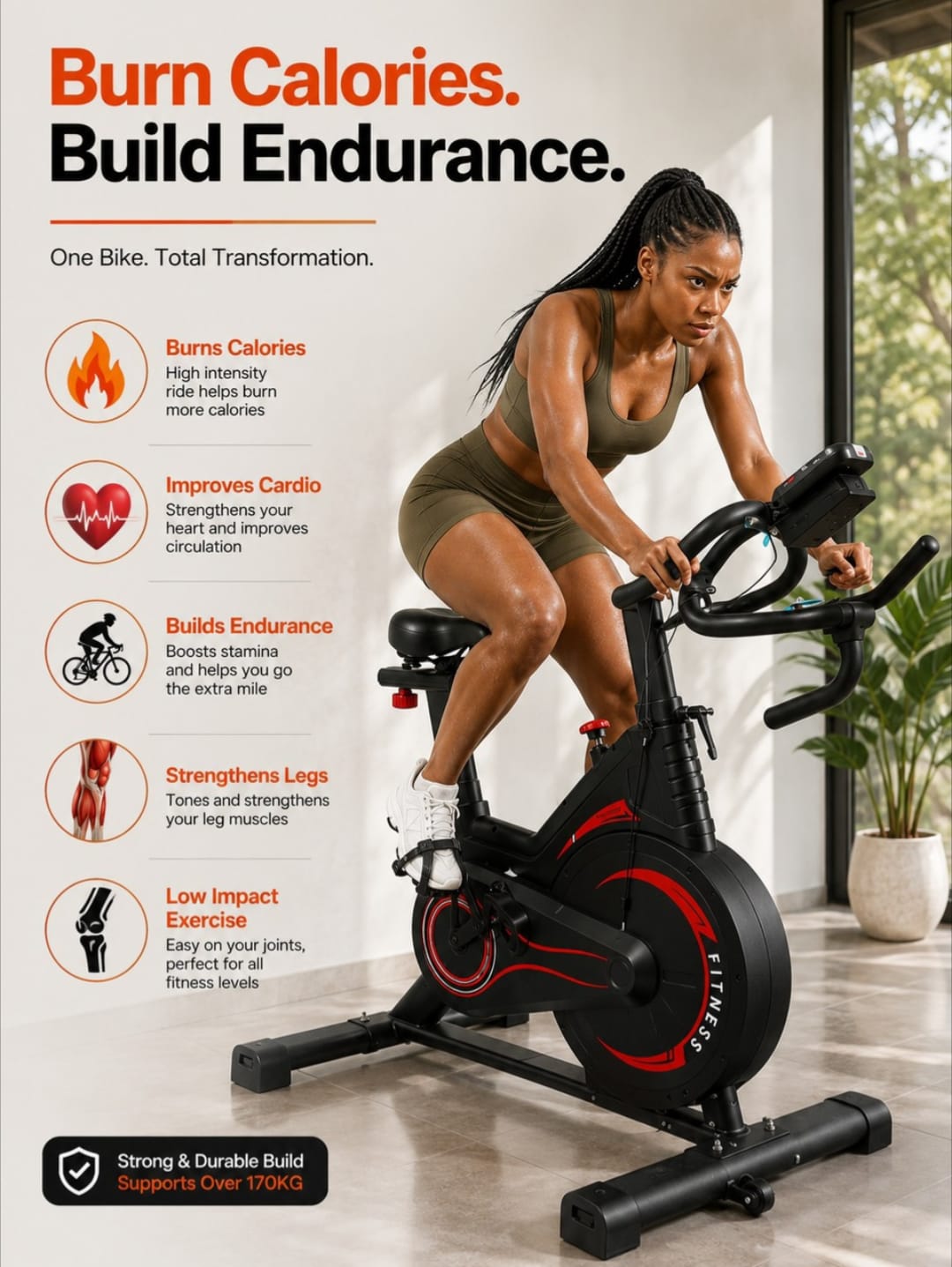 Heavy Duty Spin Bike angle 5